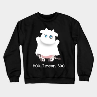 Funny _ Cute Cow Boo Moo Halloween T-shirt Crewneck Sweatshirt